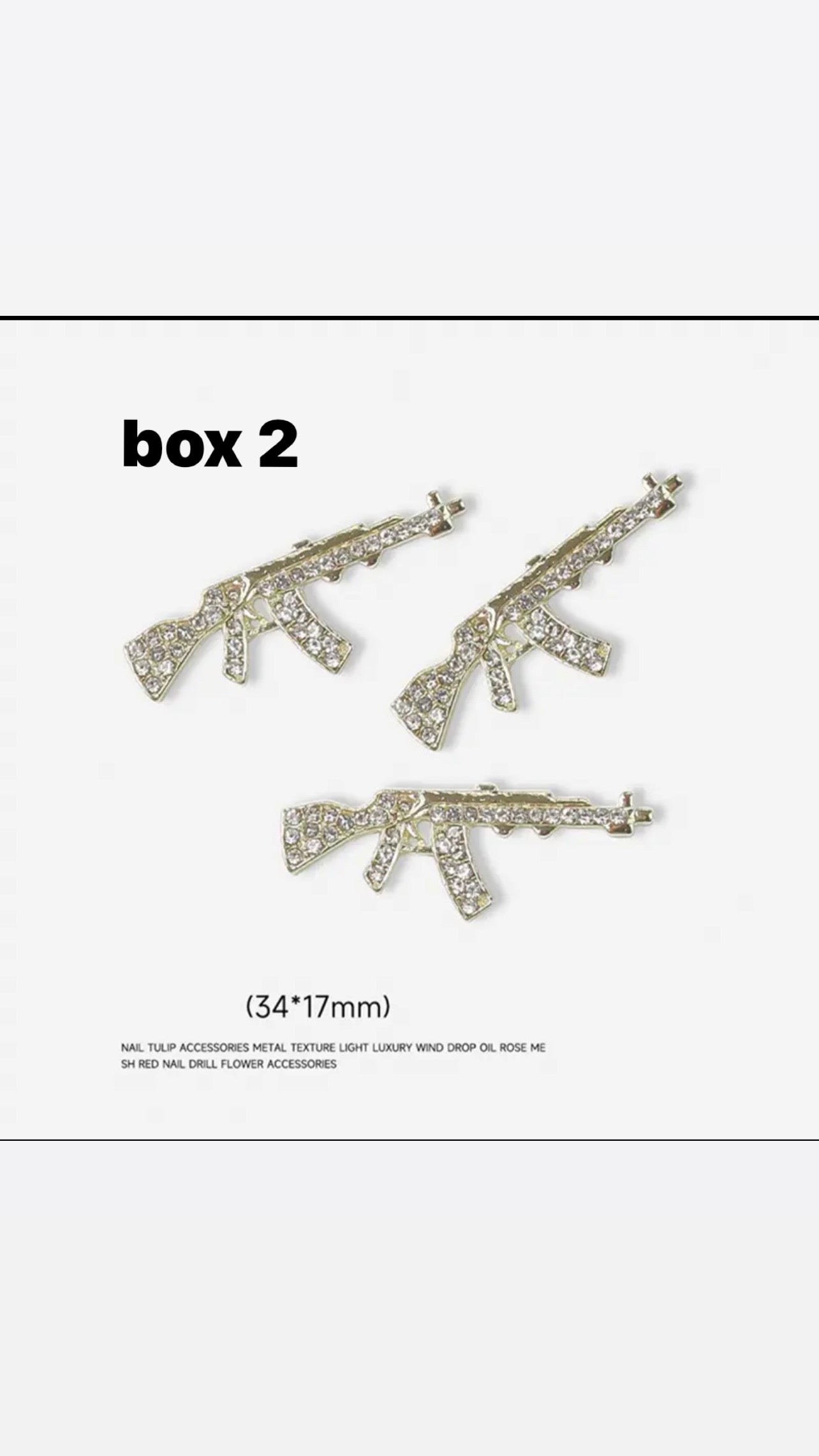 Nail Jewelry Charms rhinestone guns