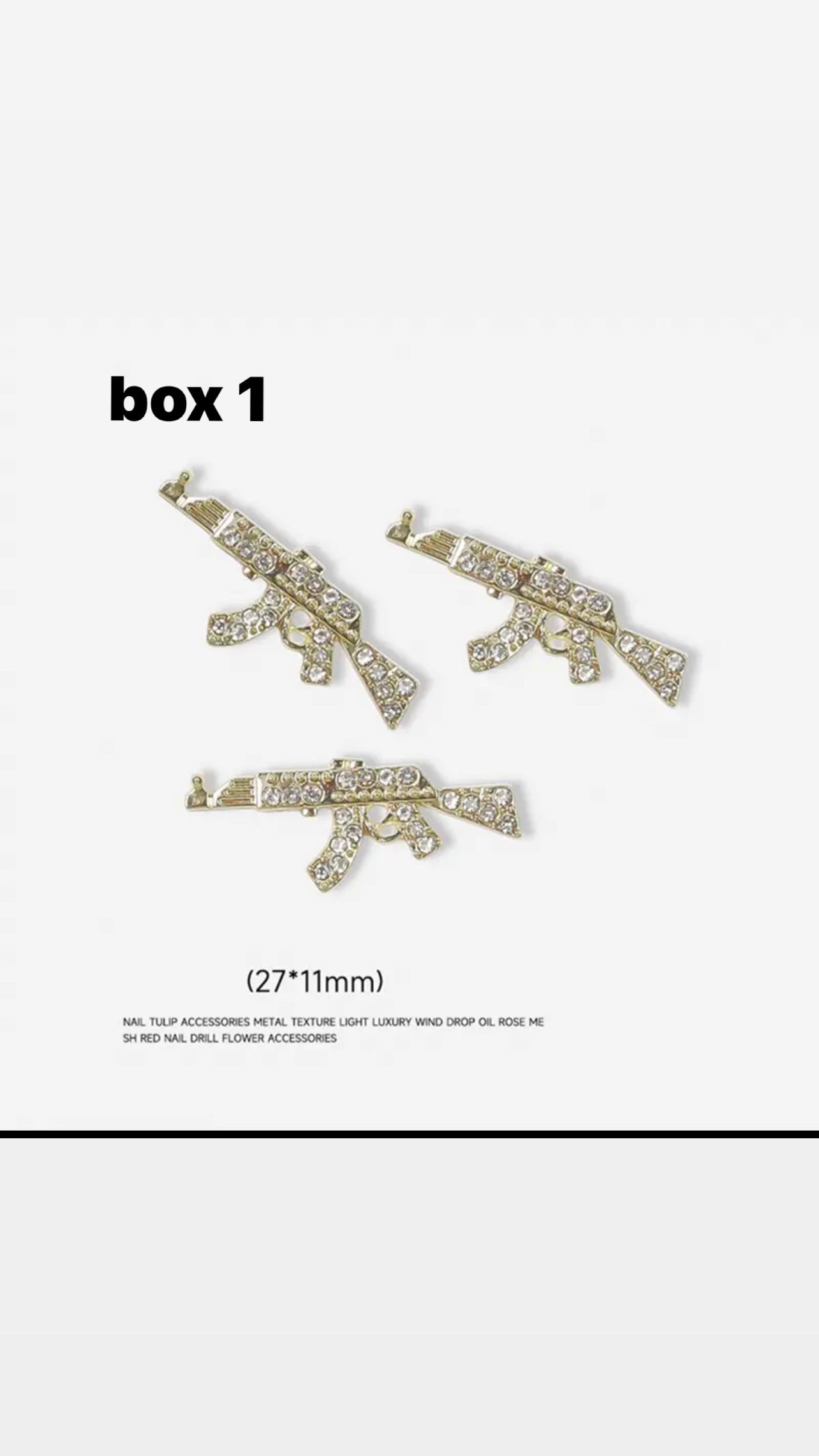 Nail Jewelry Charms rhinestone guns